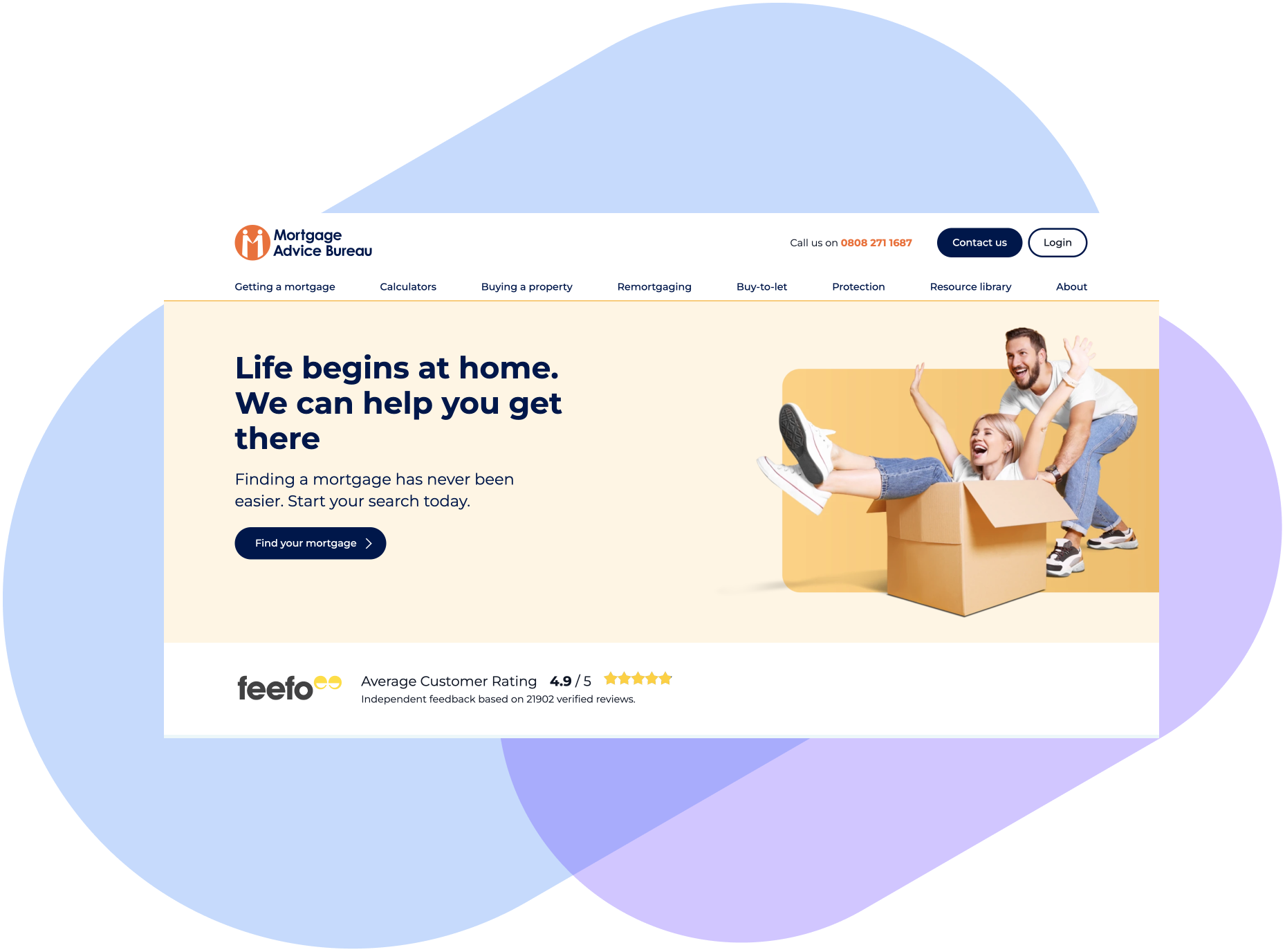 Mortgage Advice Bureau web design graphic