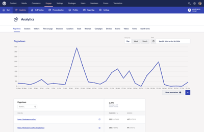 Umbraco Engage Analytics Screenshot - Growcreate