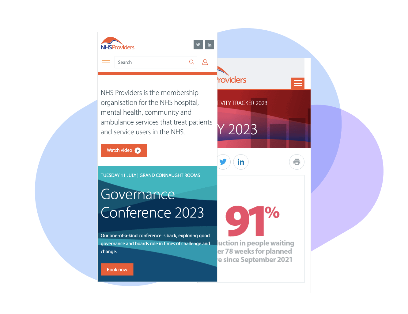 NHS Providers Membership and Website mobile graphic