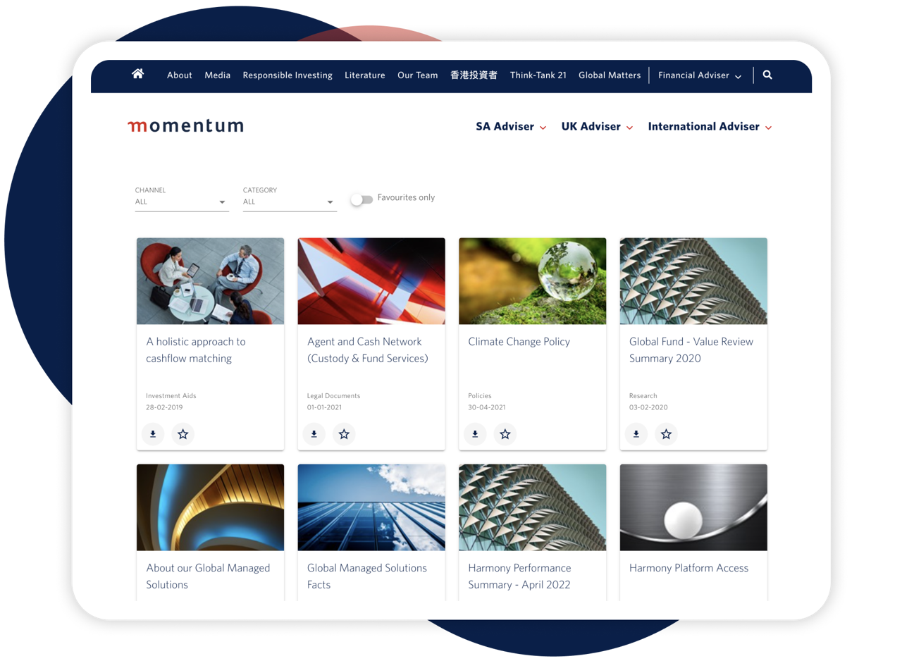 Momentum Document Library mockup
