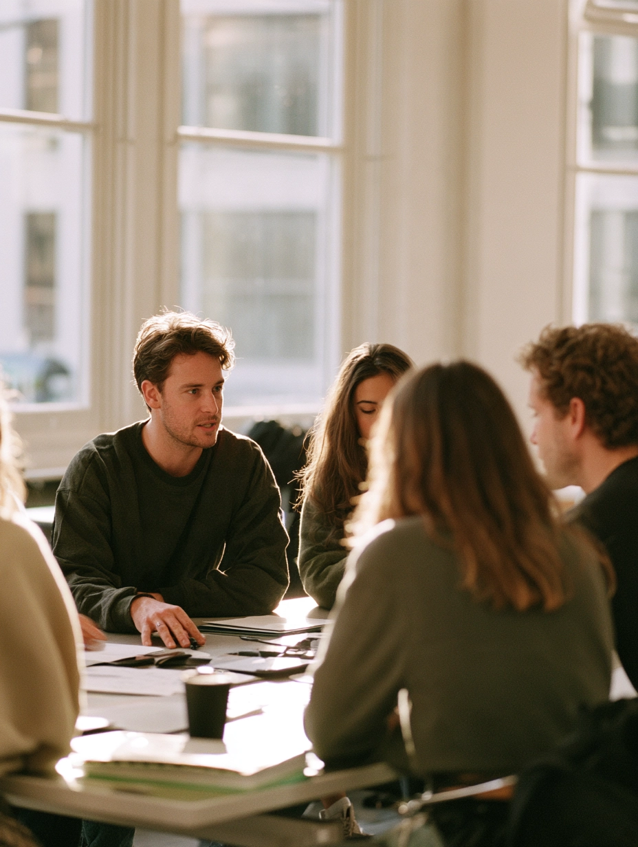 Four Colleagues In A Conversation
