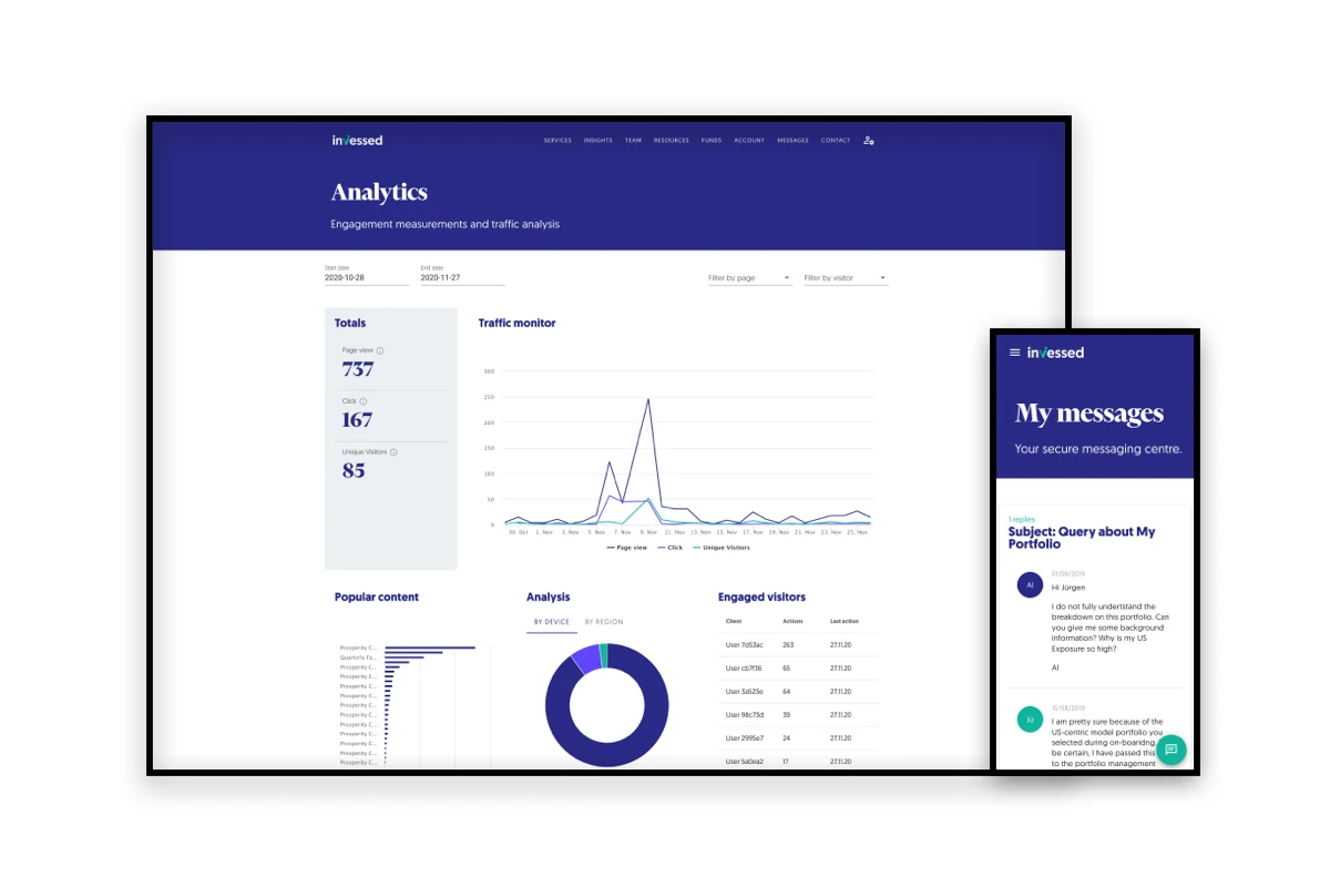 Invessed Client Portal Analytics