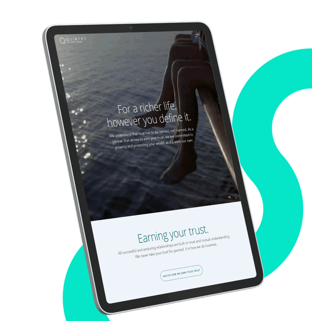 Quintet Private Bank website mockup
